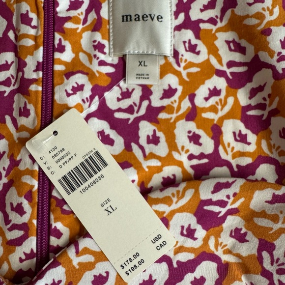 XL NWT Anthropologie Cecily Pink and Orange fit & flare Sweetheart dress - Picture 7 of 10